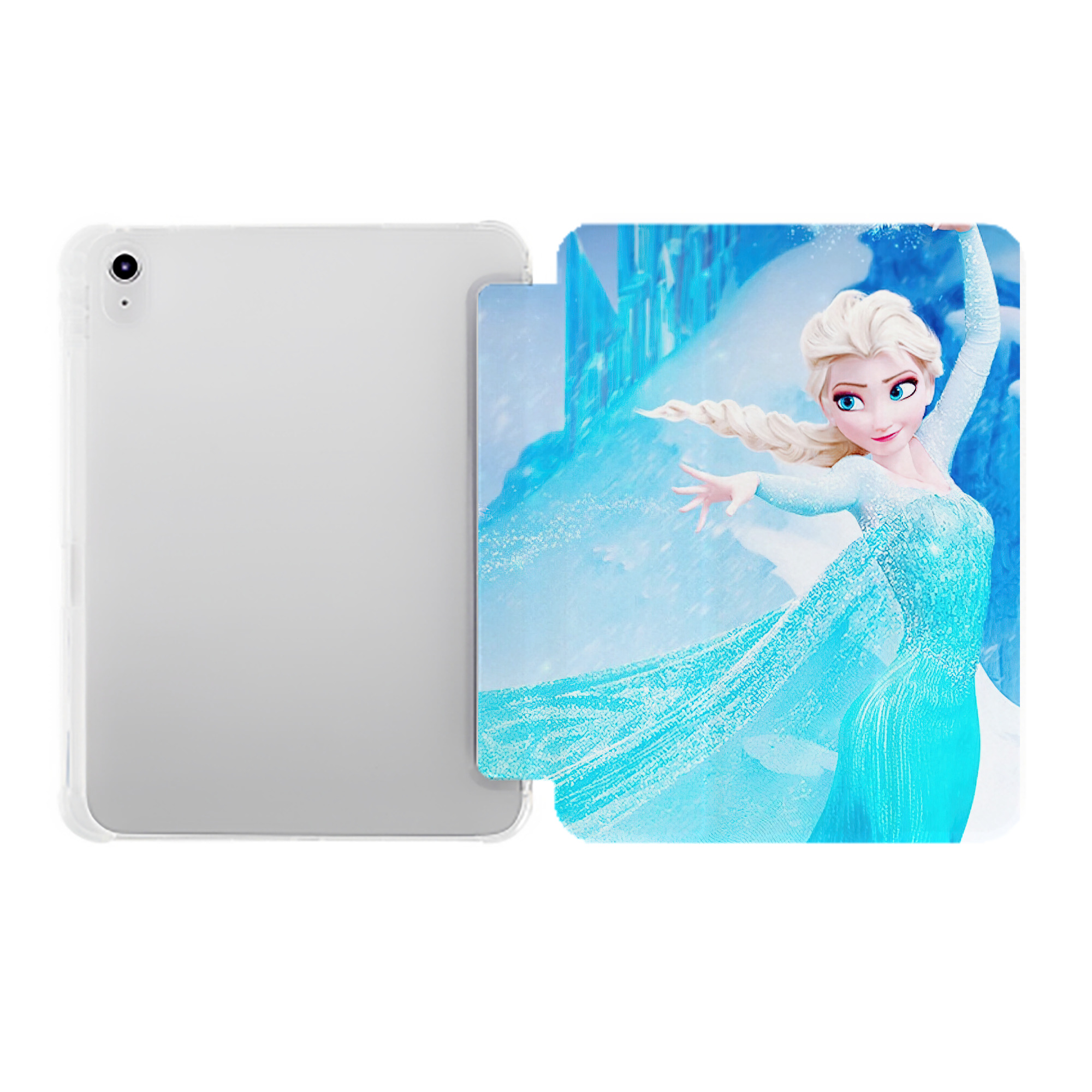 （画像用） アナと雪の女王 アンナ エルサ Frozen Anna Elsa IPad ケース ペン収納付き 三つ折りスタンド PUレザー×シリコン 対応機種9.5/10.5/10.9インチ